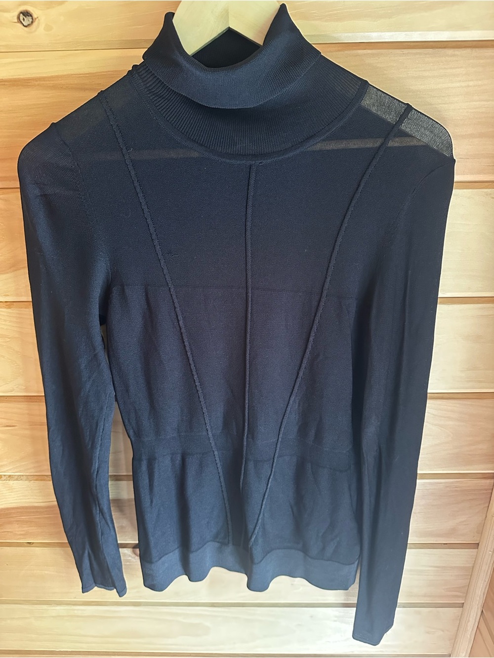 Reiss Black Knit Turtleneck Top